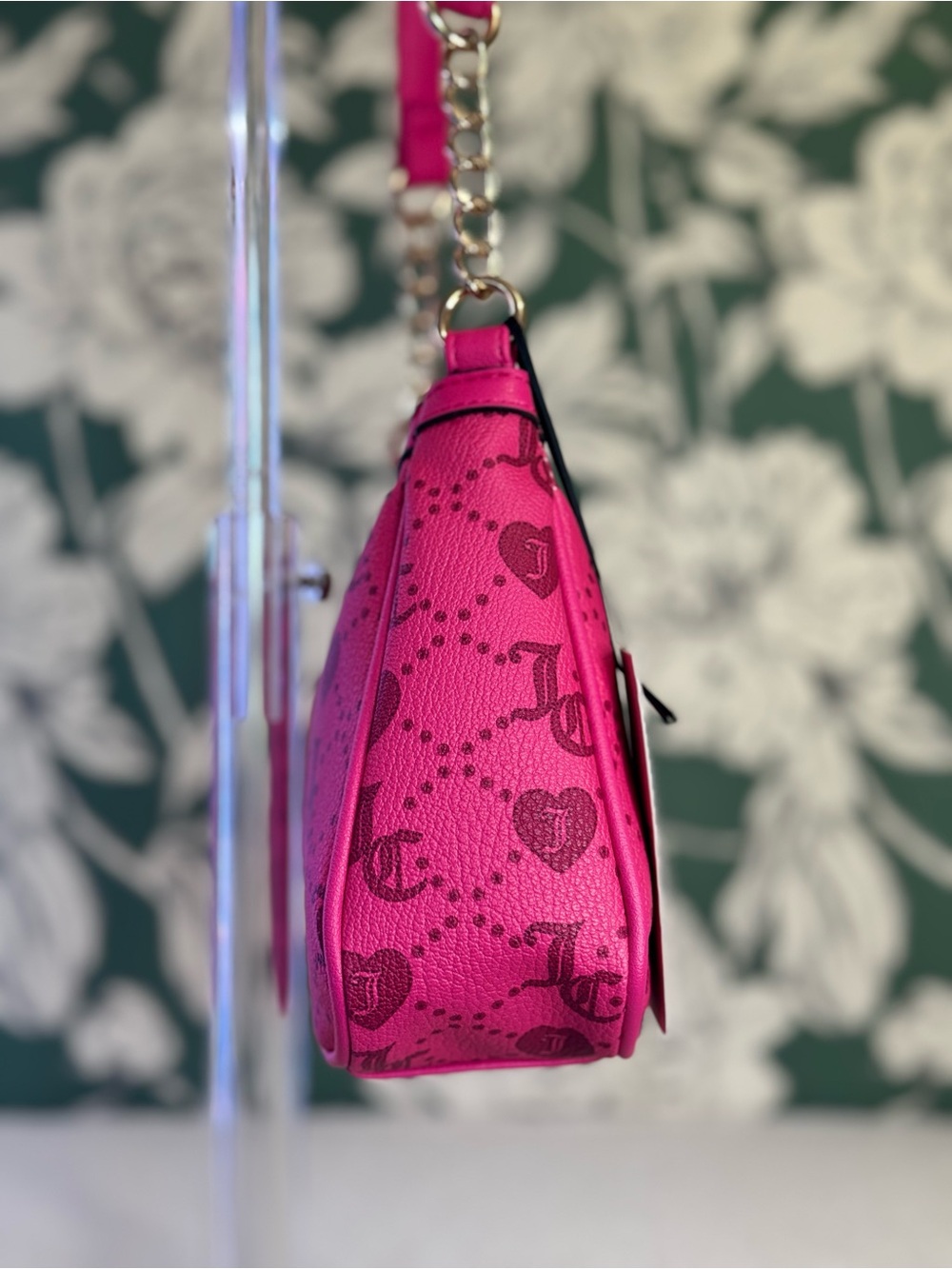 Juicy Couture Hot Pink Logo Heart Shoulder Bag - Picture 5 of 7